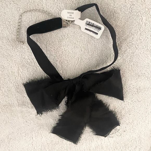 NEW Free People High Standard Bow Choker / Black - Picture 3 of 4